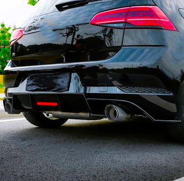 Rear Diffuser for VW Golf 7 MK7 MK7.5 with LED Lights Rear Bumper Lip Gloss Black